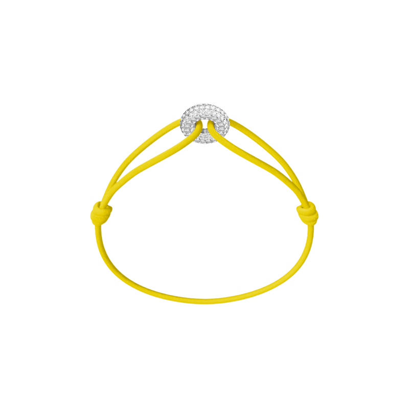 Mini Silver Soho Pavé Cord Bracelet