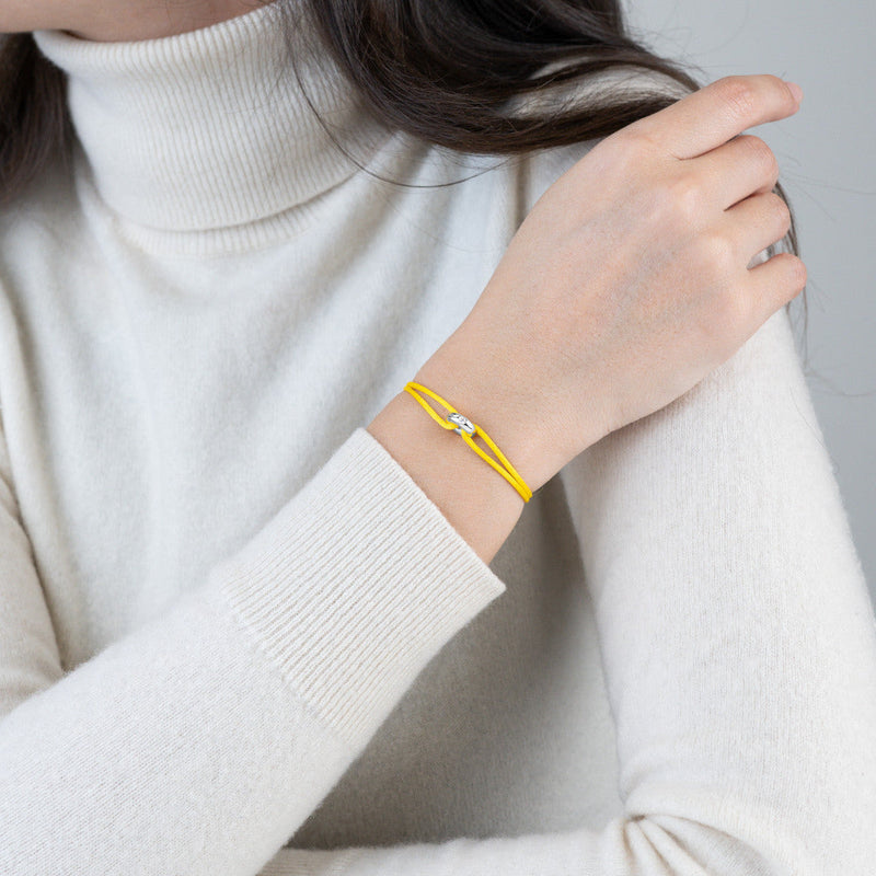 Mini Silver Soho Diamond Cord Bracelet