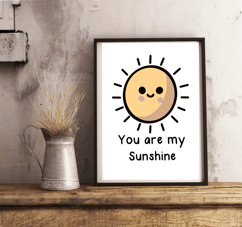 You Are My Sunshine – Cheerful Cartoon Art Print