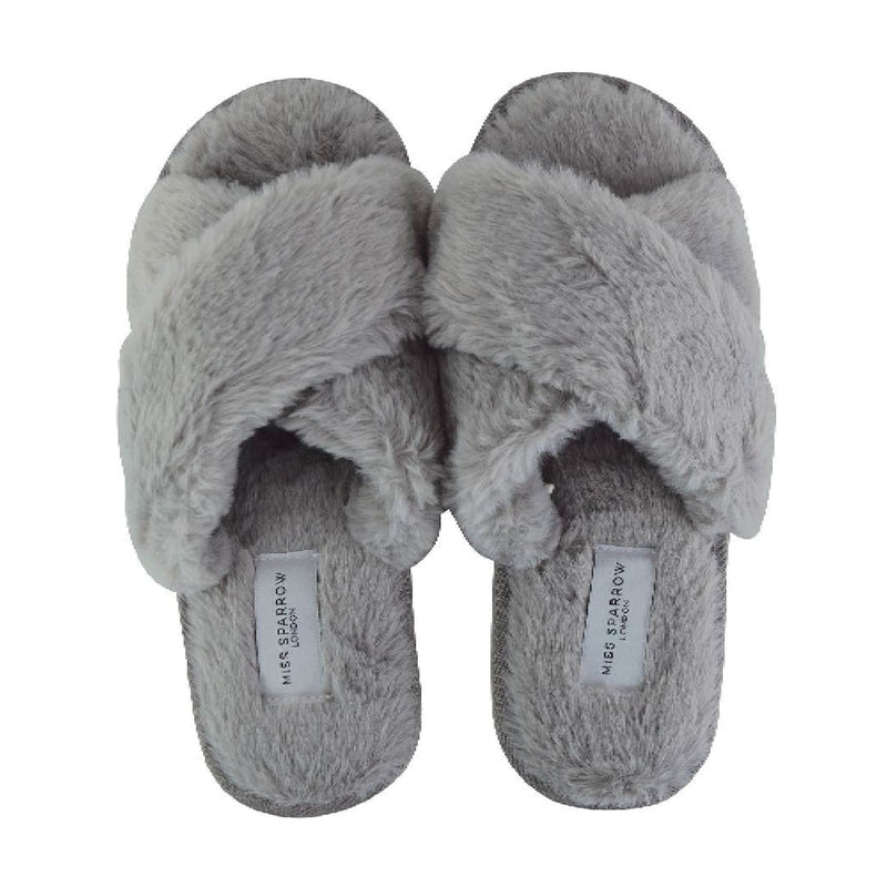Ladies Novelty Bedroom House Open Toe Slippers with Back (3 Sizes)
