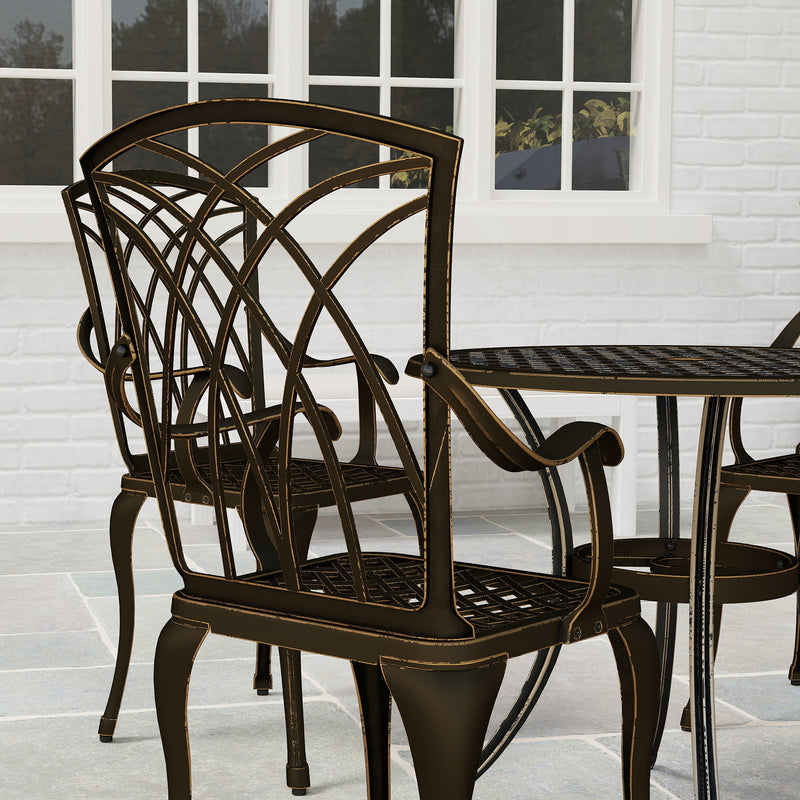 Outsunny 5 PCs Garden Dining Set, Garden Furniture Set, Bronze Tone