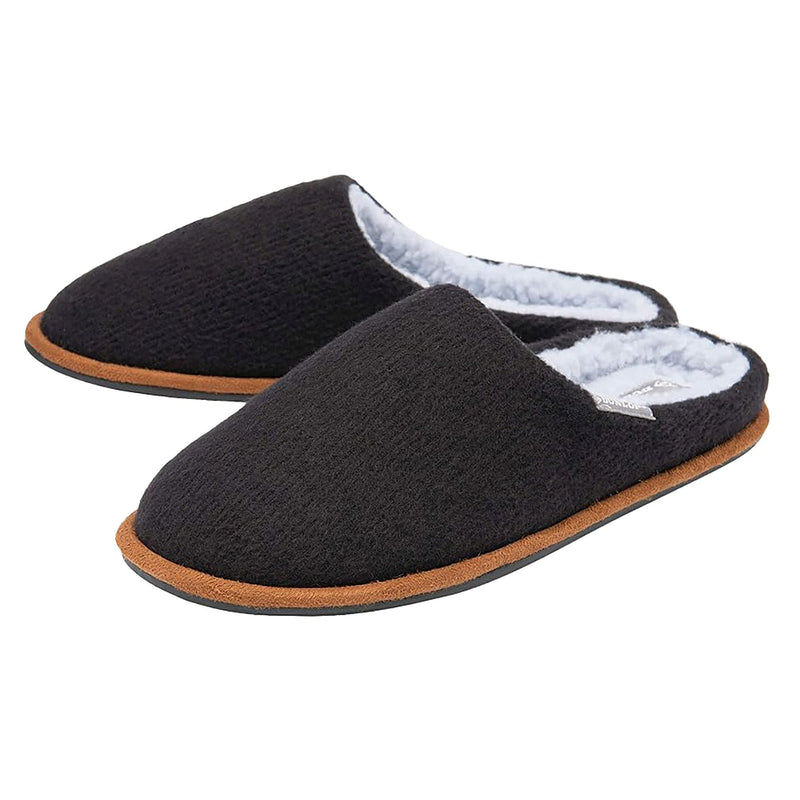 Mens Plush Lined Mule Slippers With Memory Foam