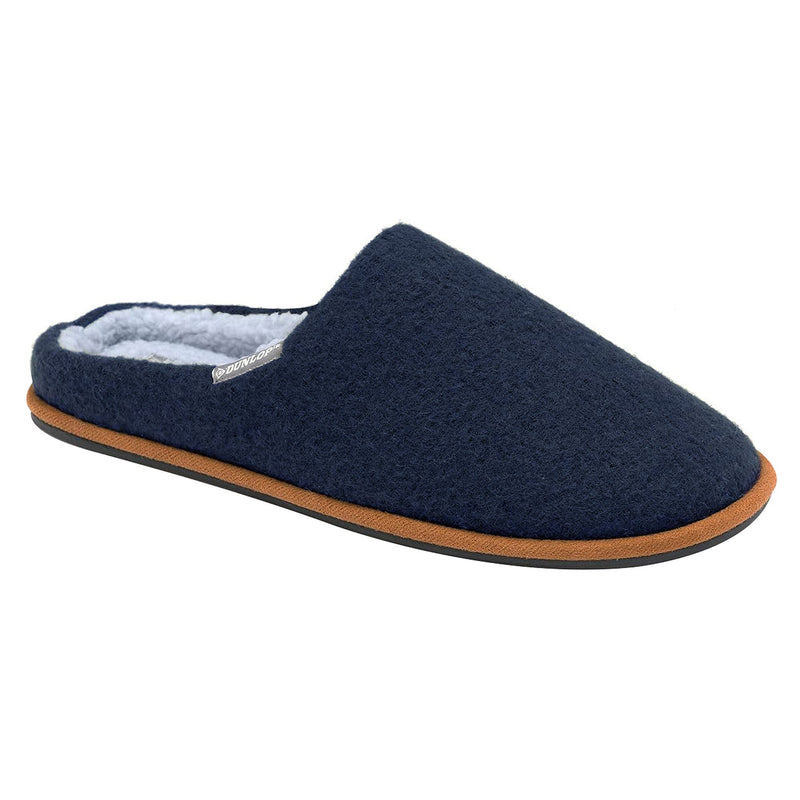Mens Plush Lined Mule Slippers With Memory Foam