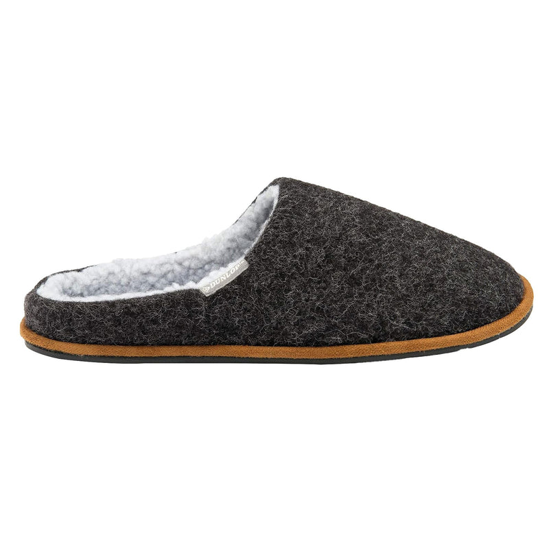 Mens Plush Lined Mule Slippers With Memory Foam