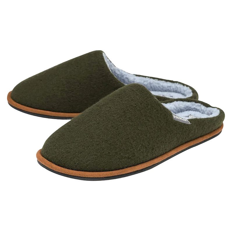 Mens Plush Lined Mule Slippers With Memory Foam