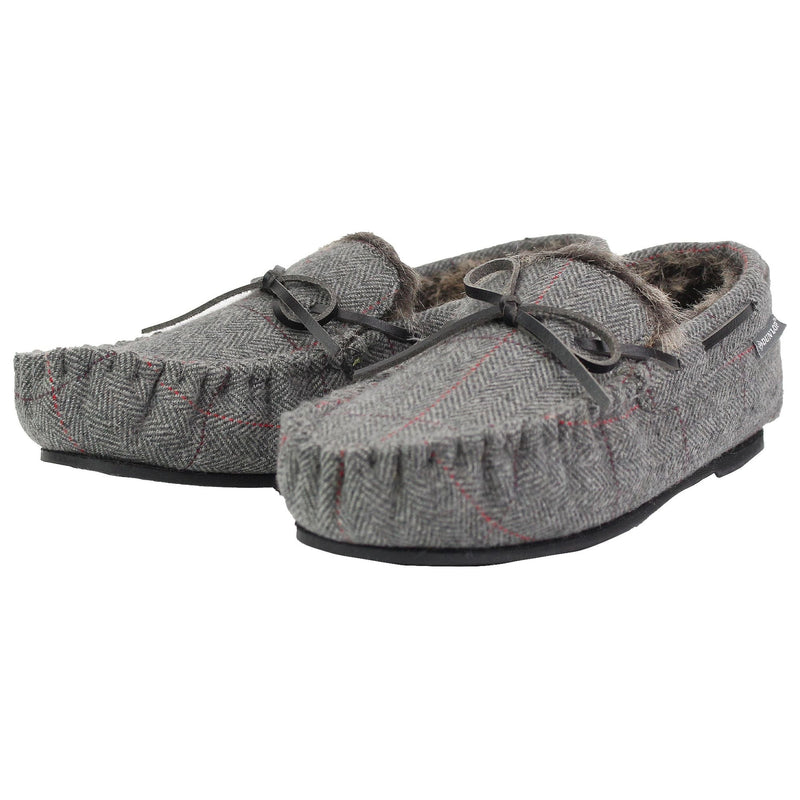 Mens Moccasin Slippers with Memory Foam