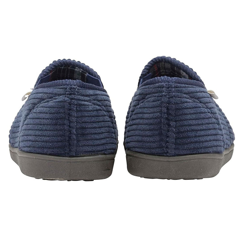 Mens Tartan Lined Slippers With Memory Foam