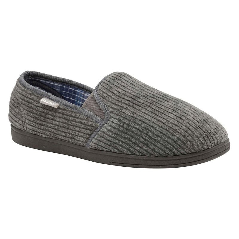 Mens Tartan Lined Slippers With Memory Foam