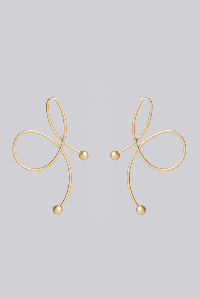 Zina Swirl Statement Gold Earrings