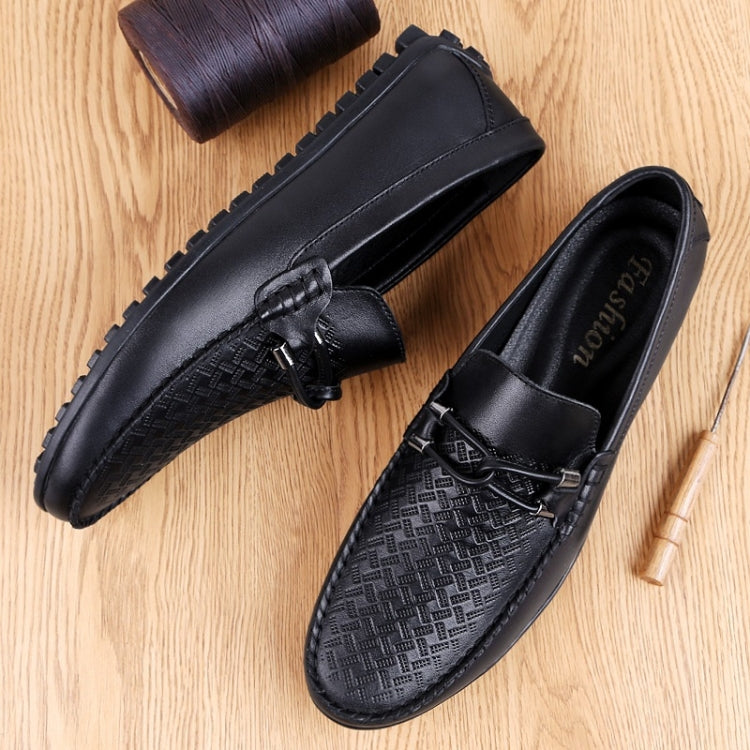 Soft and Comfortable Round Head PCowpea Embossing Surface Leather Shoes for Men, 43