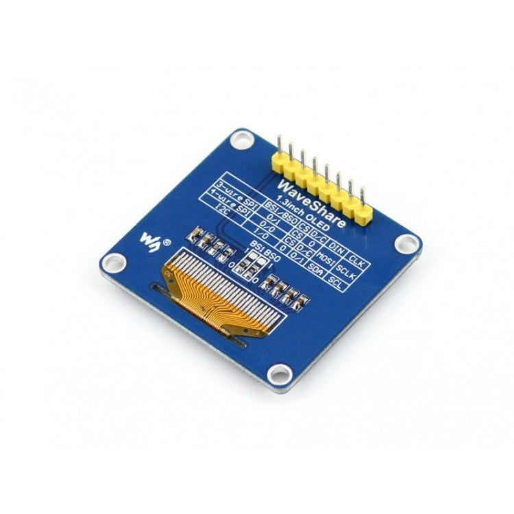 Waveshare 1.3 inch 128*64 OLED, SPI/I2C interfaces, Straight Vertical Pinheader
