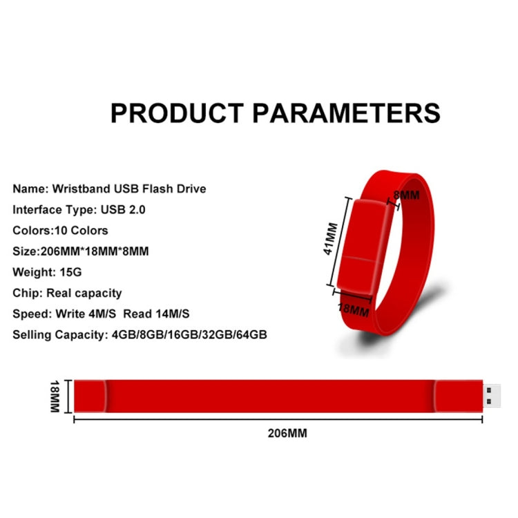 MicroDrive 32GB USB 2.0 Fashion Bracelet Wristband U Disk, 32GB