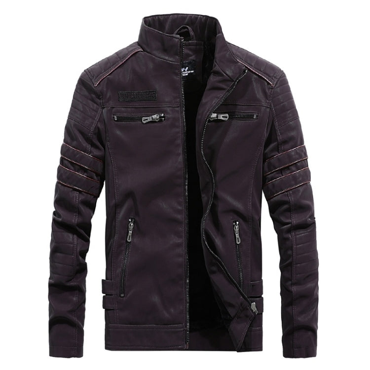 Men Casual Leather Jacket Coat(Color:Coffee Size:XXXL), M, L, XL, XXL, XXXL