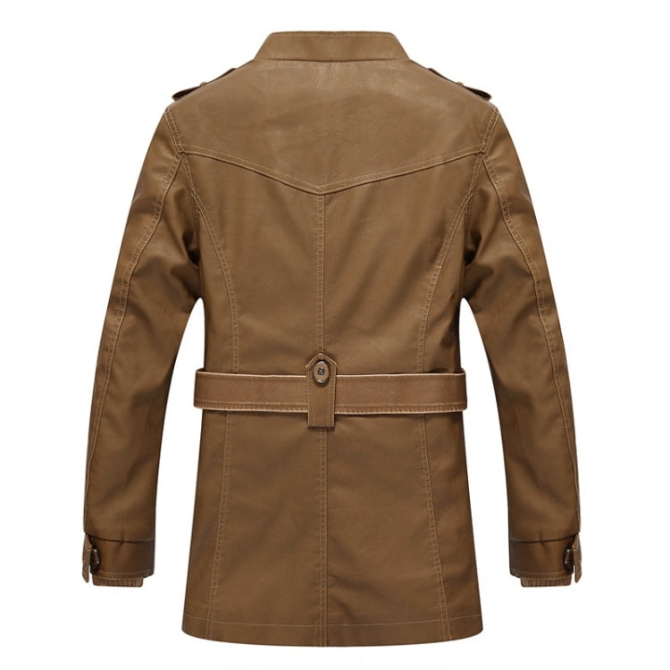 Men Long Style Leather Jacket Coat, M, L, XL, XXL, XXXL, XXXXL