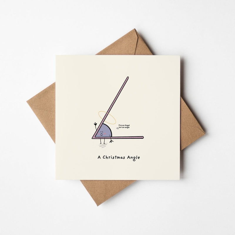 Christmas Angle Card – Funny Kawaii Geometry Pun Holiday Greeting Card