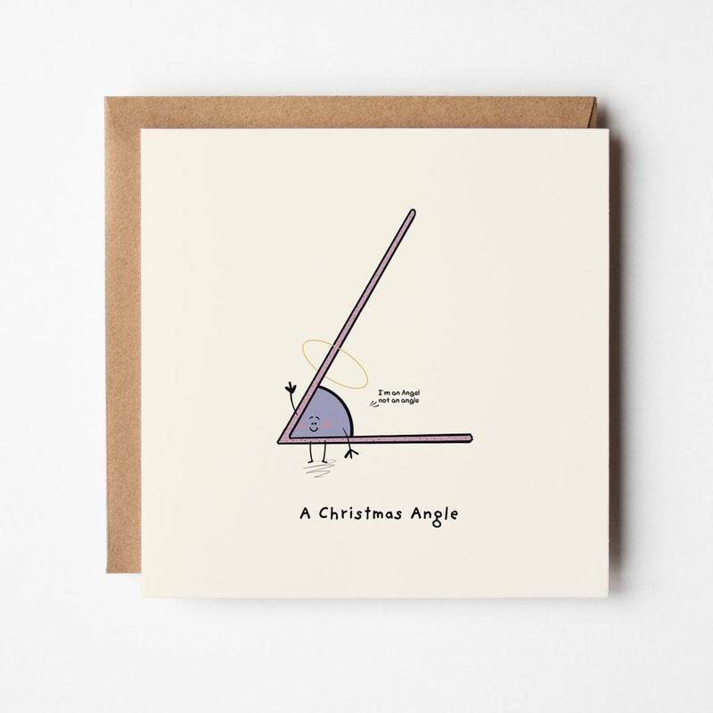 Christmas Angle Card – Funny Kawaii Geometry Pun Holiday Greeting Card
