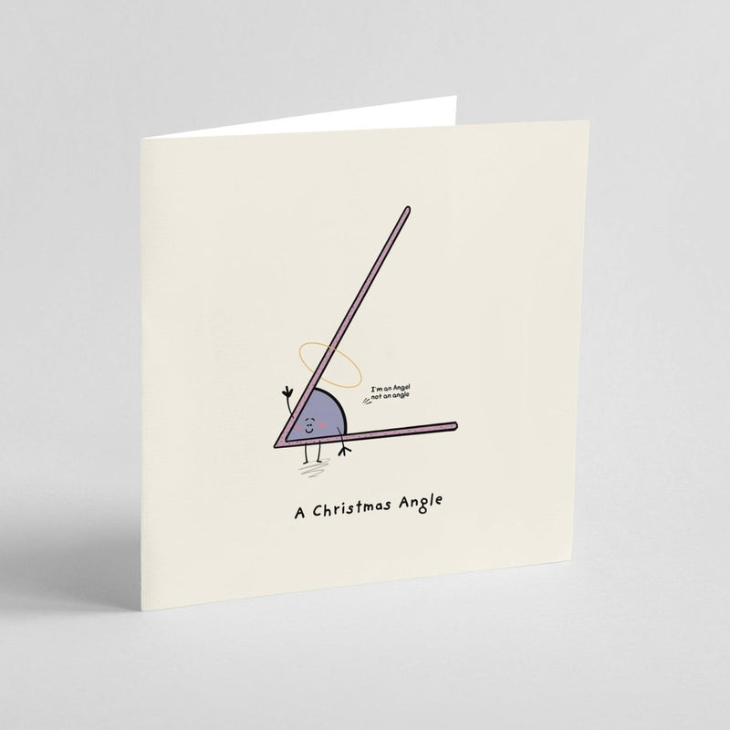 Christmas Angle Card – Funny Kawaii Geometry Pun Holiday Greeting Card