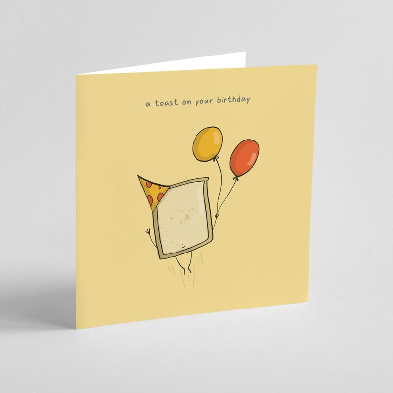 Kawaii Birthday Card - Cute Toast Pun On Premium Square Greeting Card