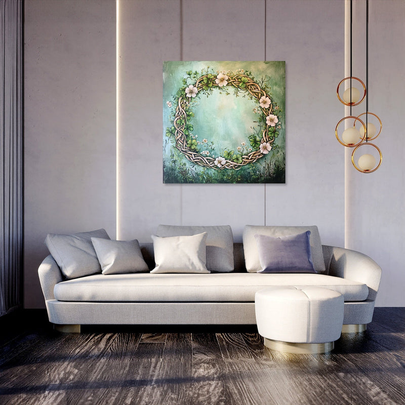 Celtic Clover Wreath Canvas
