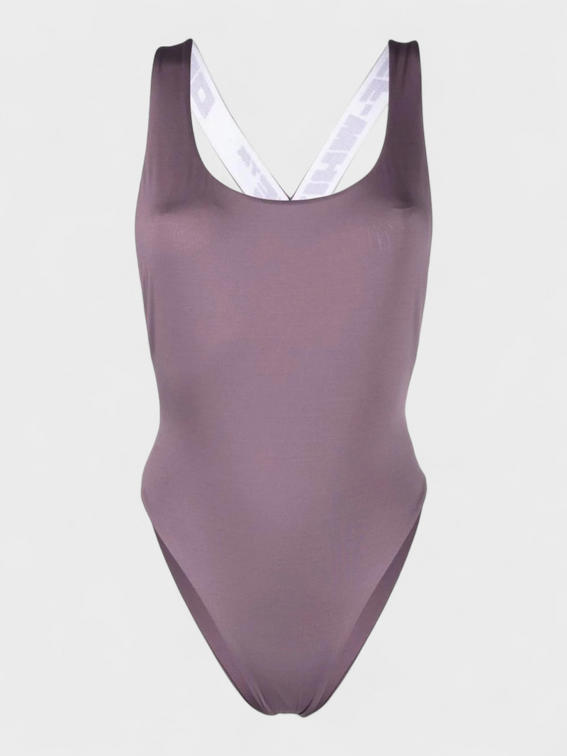 Off-White Logo Band Swimsuit Violet