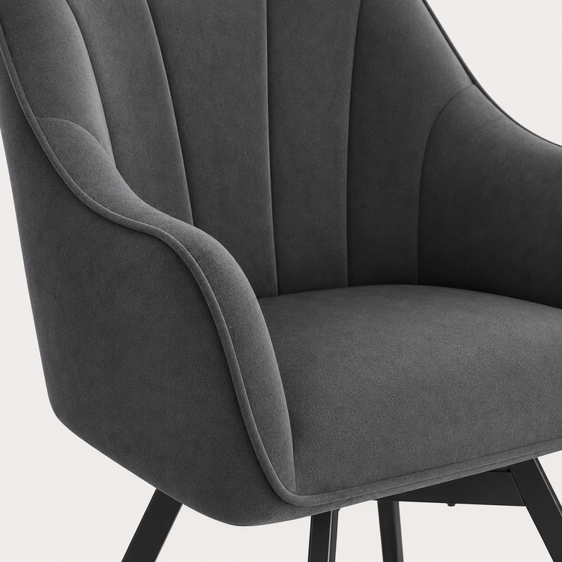 Ornix Dark Grey Upholstered Office Chair