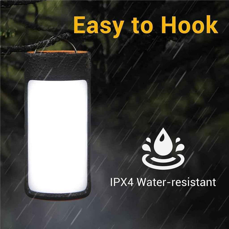 Rechargeable Camping Lights LED 400LM 5 Light Modes also Charges Phones - 2 Pack