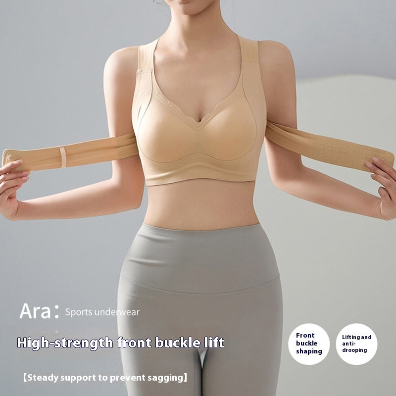 Cross Exercise Yoga Underwear Female Front Buckle Back Shaping Bra