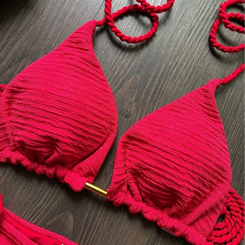 Women's Fashion Braided Rope Bikini Suit