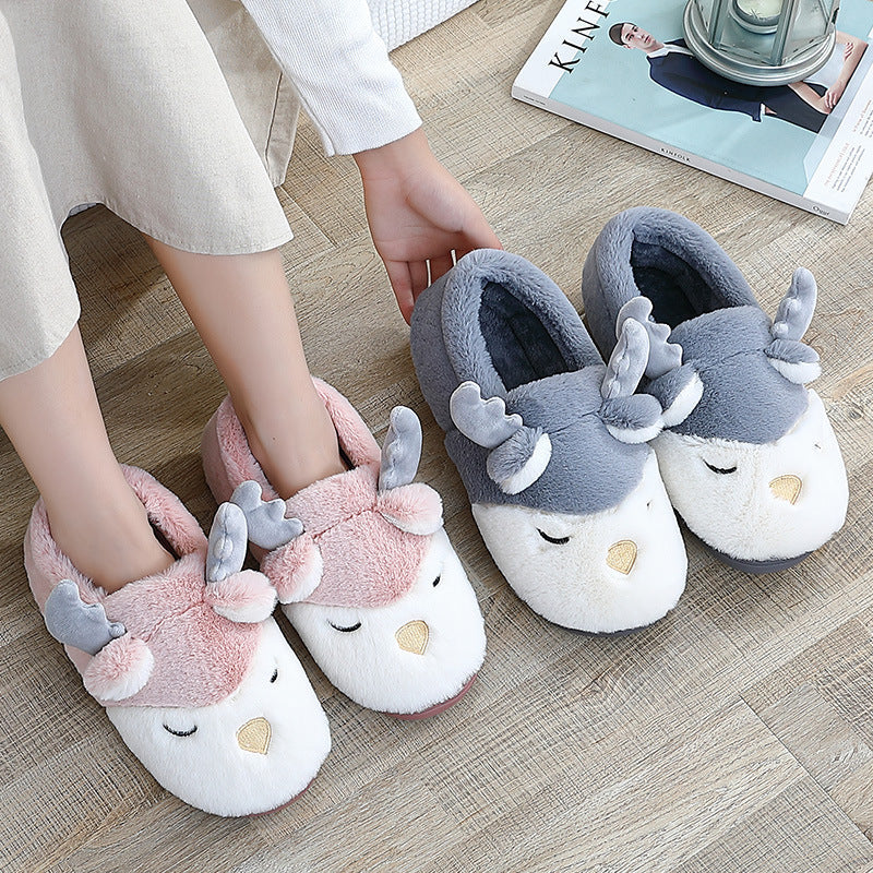 Cute Plush Home Cotton Shoes For Men