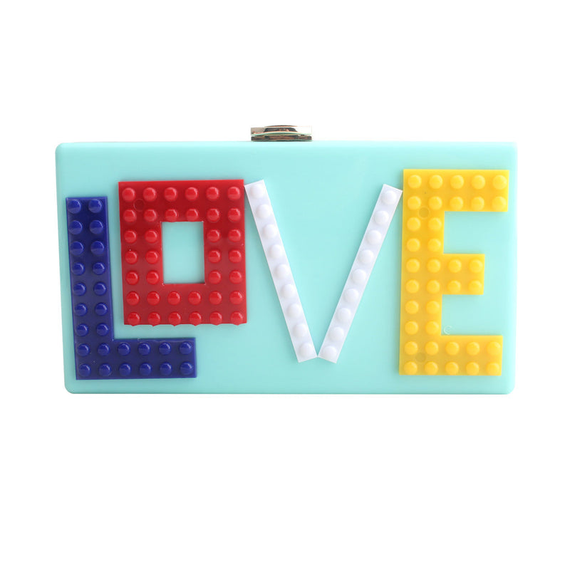 Letter Stitching One-shoulder Messenger Acrylic Bag