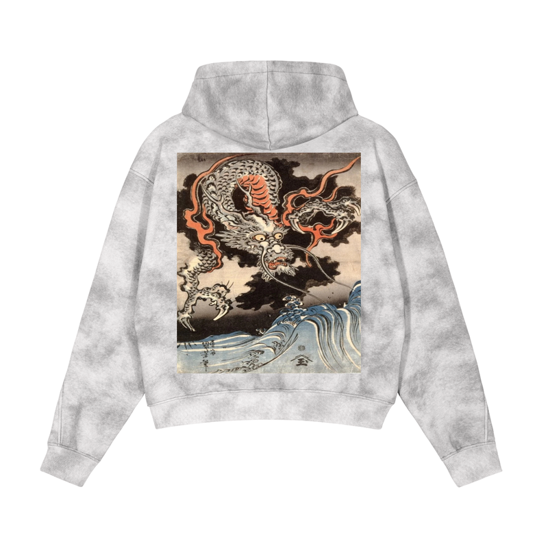 Dirty Washed Zip-Up Fleece Hoodie