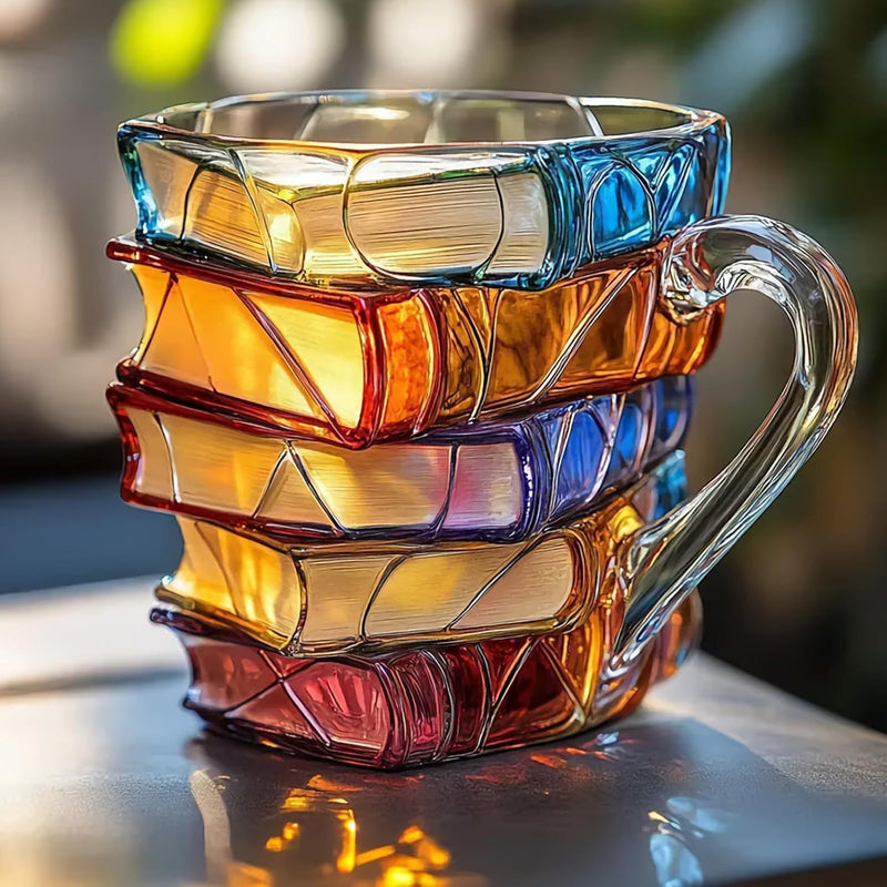 Painted Book Coffee Cup Unique Book Stacking Coffee Cup