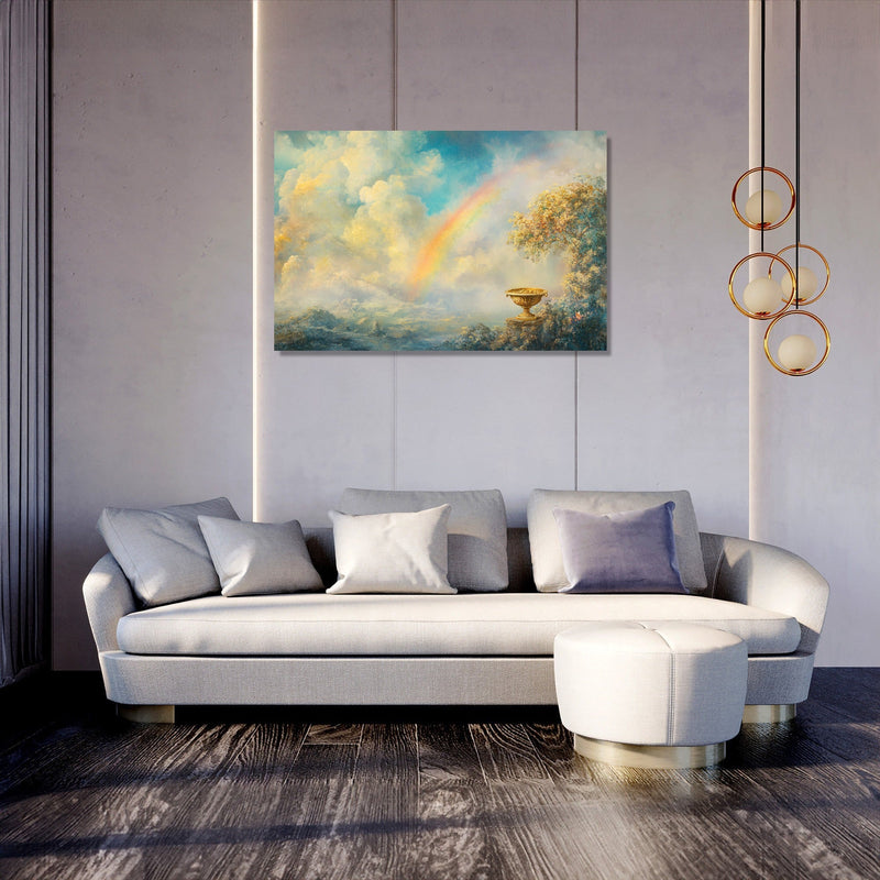 Rainbow and Gold Canvas