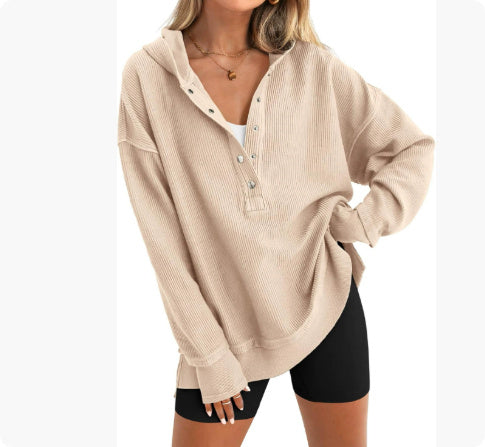 Autumn And Winter Solid Color Loose Raglan Sleeve Sweater