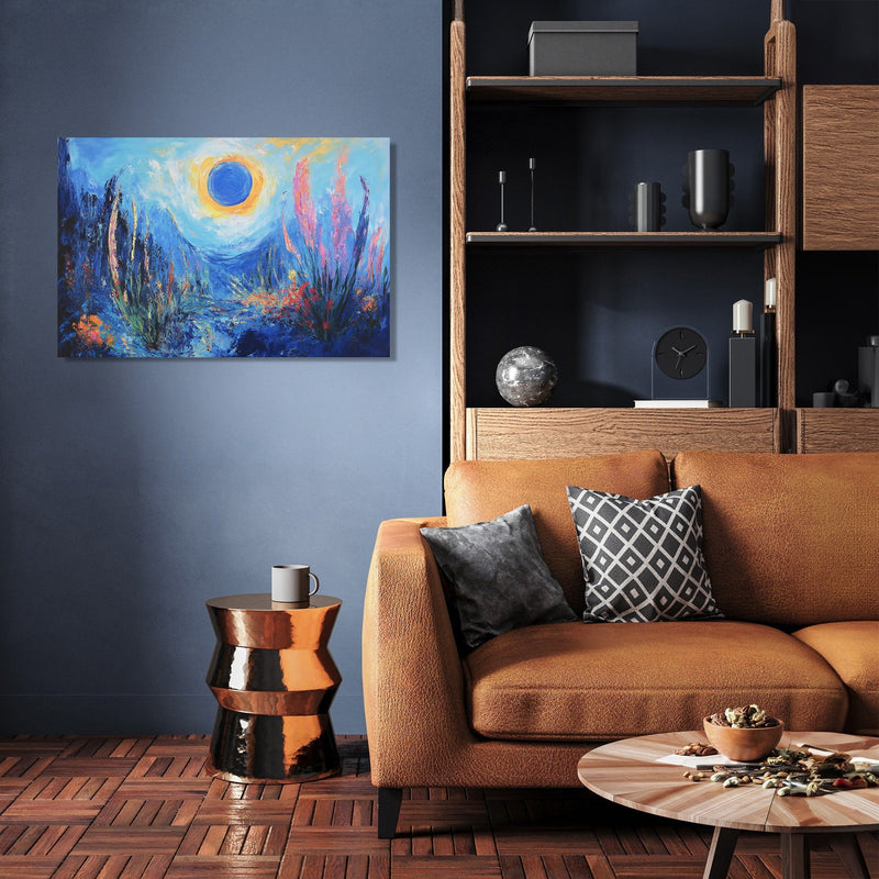 Blue Sun Landscape Canvas