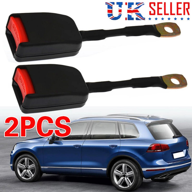 2X 22cm Wire Rope Stalk Seat Belt Buckle End Receiver Replacement Universal Fit