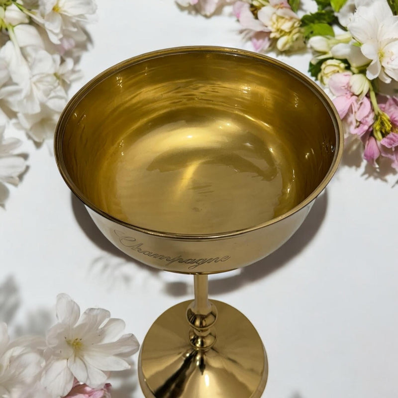 81cm GOLD 4 BOTTLE CHAMPAGNE BUCKET ON STA