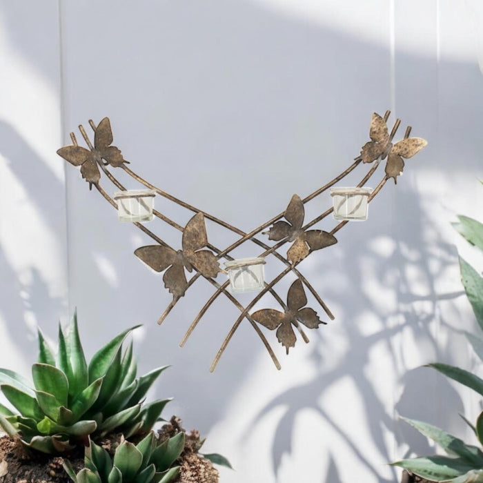 55CM METAL CANDLE HOLDER BUTTERFLY