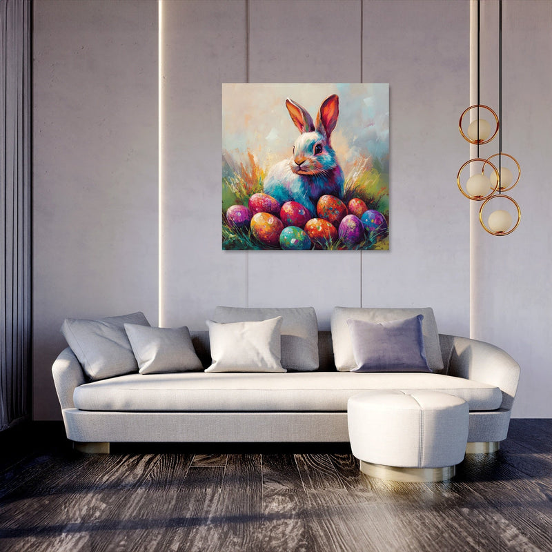 Bunny and Easter Eggs Canvas