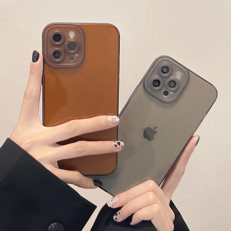 Simple Transparent Solid Color All-inclusive Mobile Phone Case