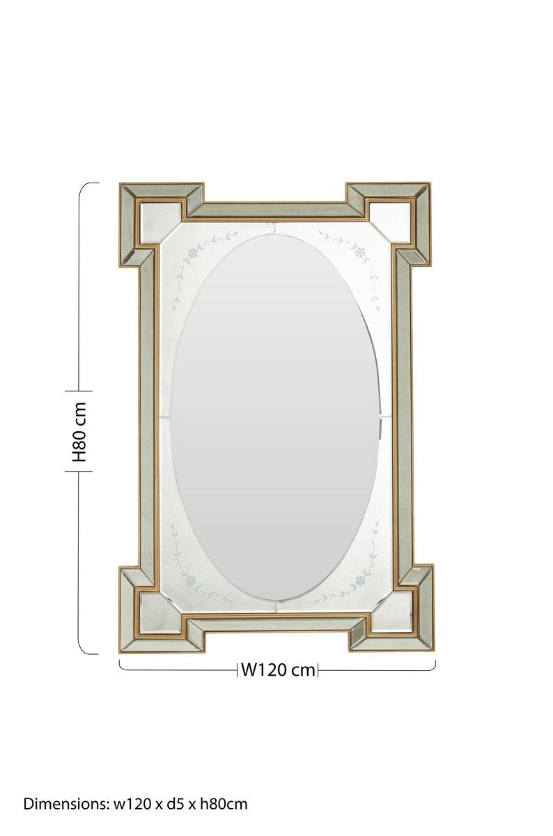 Antique Finish Rectangular Wall Mirror | Lulu