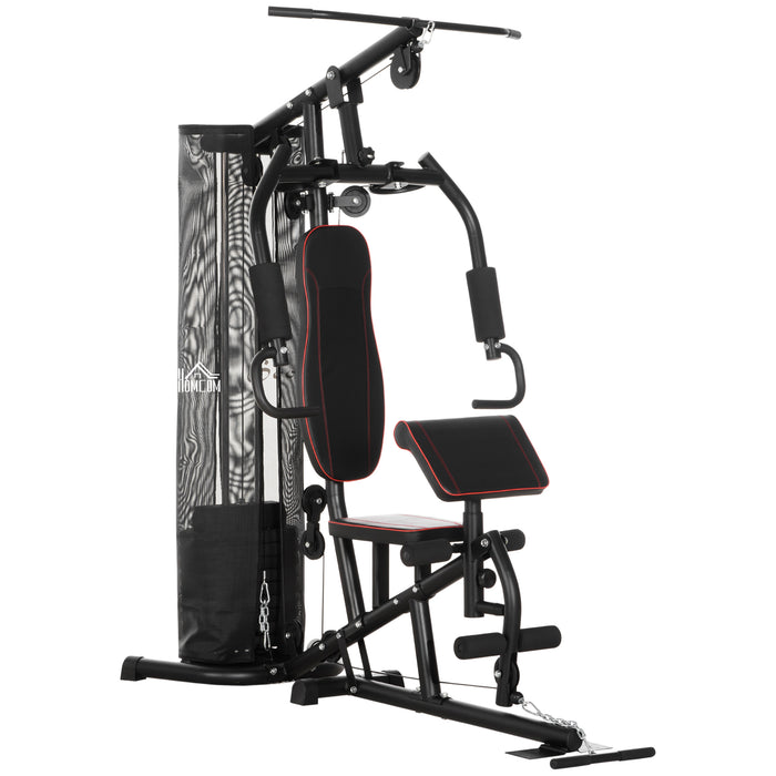 HOMCOM Multi Gym Fitness Equipment Exercise Machine with 45Kg Weight Stack