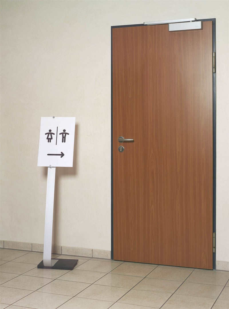 Durable INFO SIGN Aluminium Display Panel Info Floor Stand A3 | 1.25m | Silver