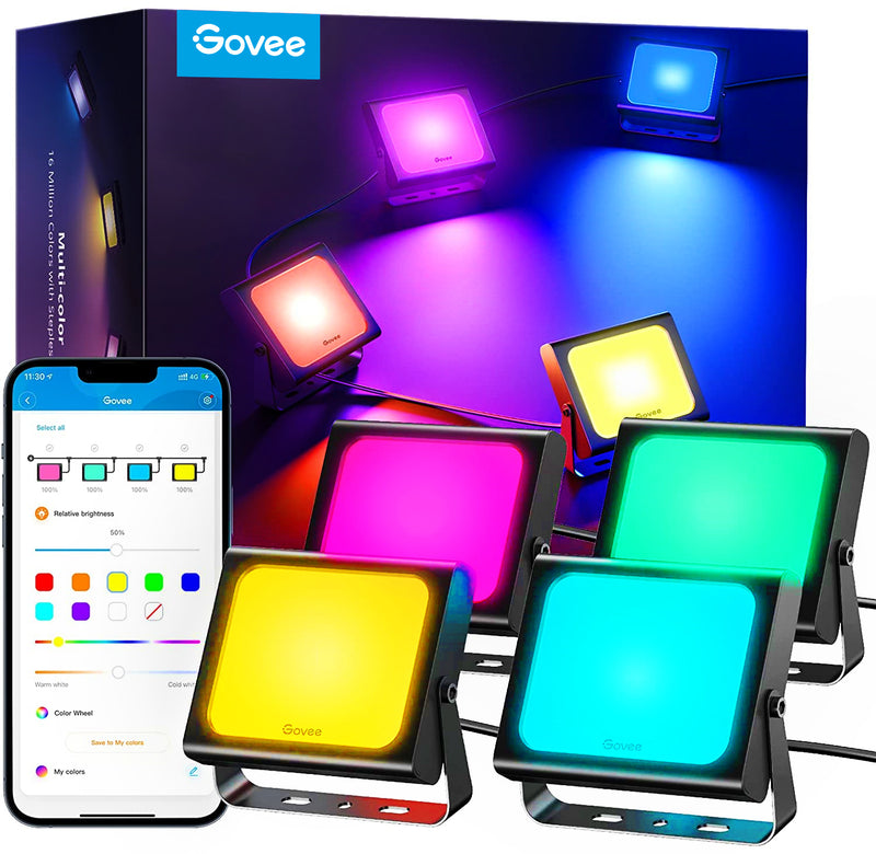 GOVEE RGBICWW LED SMART FLOOD LIGHT 4PCS