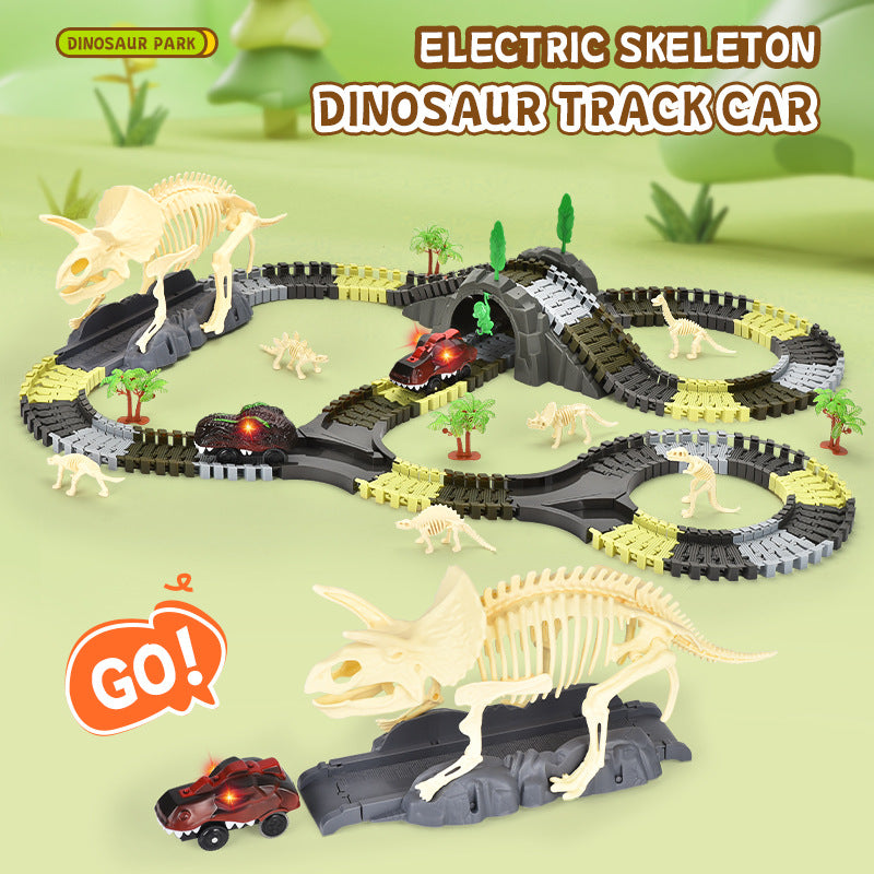 Electric Toy DIY Assembly Skeleton Dinosaur Track Car