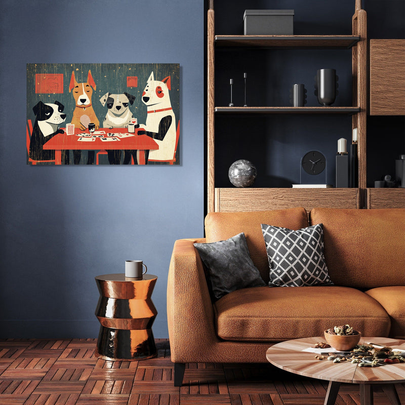 Canine Card Players Canvas