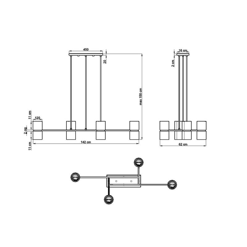 Pendant lamp Steel, aluminum Kukkia modern Design GU10/ES111
