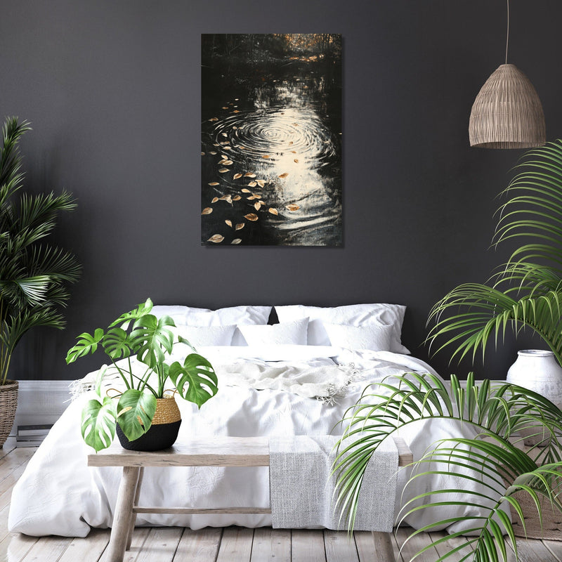 Dancing Leaves Stream Canvas