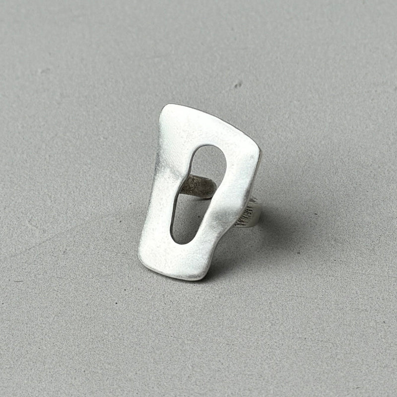 Oversized Abstract Statement Silver Ring