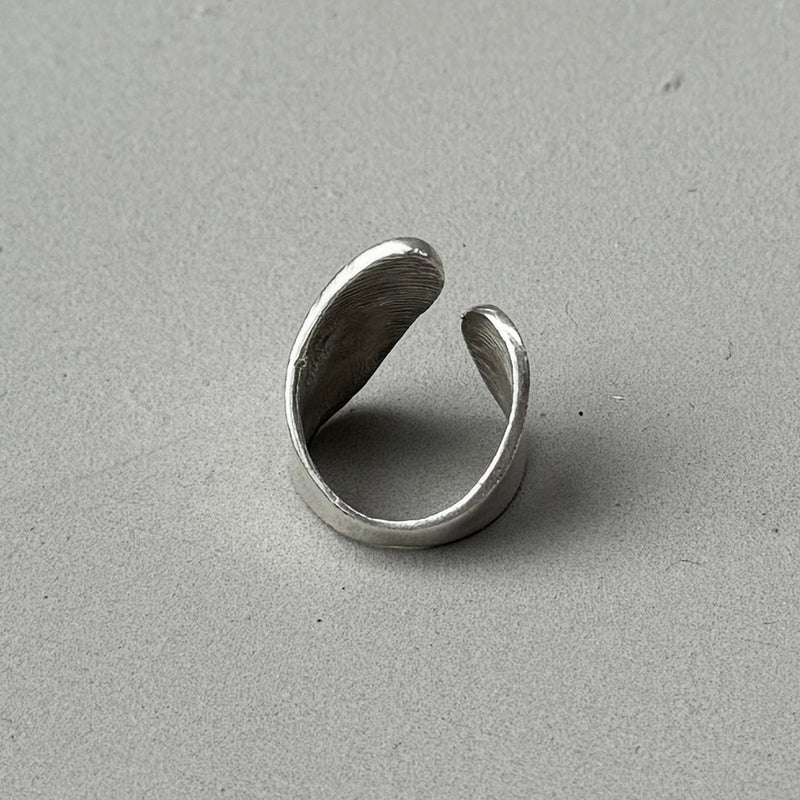 Abstract Asymmetric Silver Ring
